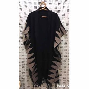 DVF Fringe Poncho (with scarf collar)